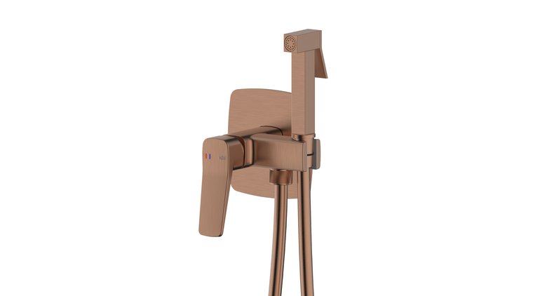 MALAGA BRUSHED ROSE GOLD bateria bidetowa podtynkowa