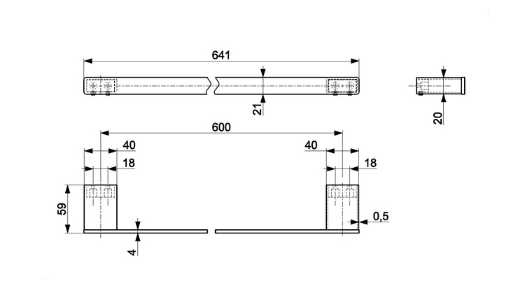 Wieszak ręcznikowy 60 cm GUN METAL GREY