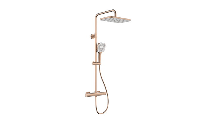 MALAGA BRUSHED ROSE GOLD deszczownia z baterią termostatyczną