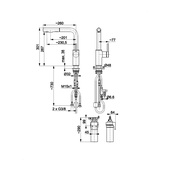 DUERO PURE BASIC bateria kuchenna z funkcją filtracji wody i wyciąganą wylewką, BRUSHED LIGHT GOLD + zestaw filtrujący PROFINE BLUE "S"