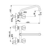 STANDARD bateria dwuuchwytowa, umywalkowa