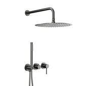 MOZA GUN METAL GREY zestaw prysznicowy podtynkowy z baterią 3-otworową 2-funkcyjną