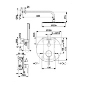 MOZA CHROM zestaw natryskowy podtynkowy z baterią 3 funkcyjną