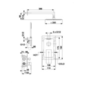 LOGON GUN METAL GREY podtynkowy zestaw prysznicowy z baterią 3 funkcyjną
