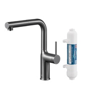 DUERO PURE MOVE bateria kuchenna z funkcją filtracji wody i wyciąganą wylewką, GUN METAL GREY filtr HYDRO+