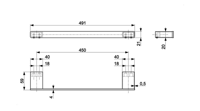 Wieszak ręcznikowy 45 cm BRUSHED LIGHT GOLD